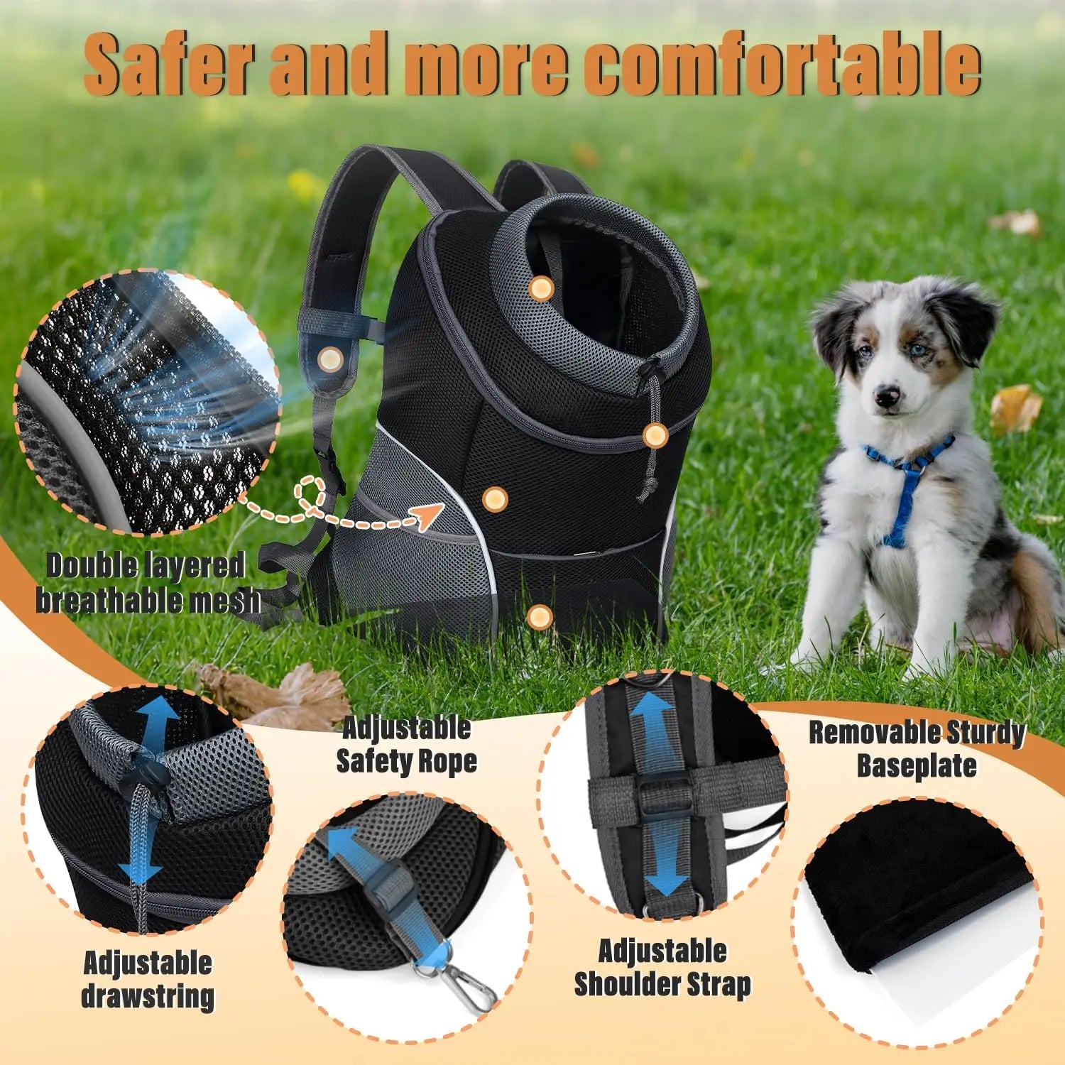 Breathable Pet Carrier Backpack for Cats & Small Dogs
