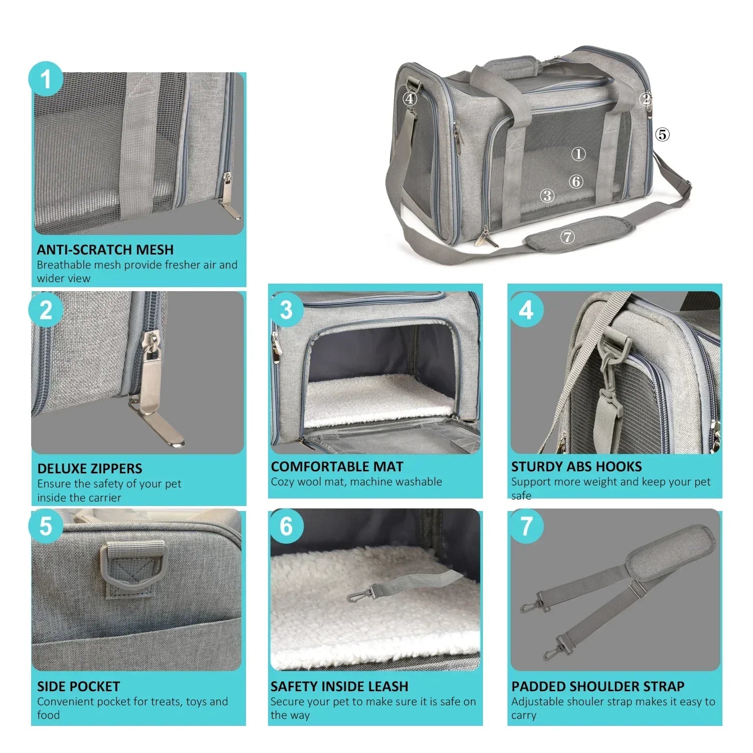 Foldable Pet Carrier Backpack – Breathable Bag for Cats & Dogs
