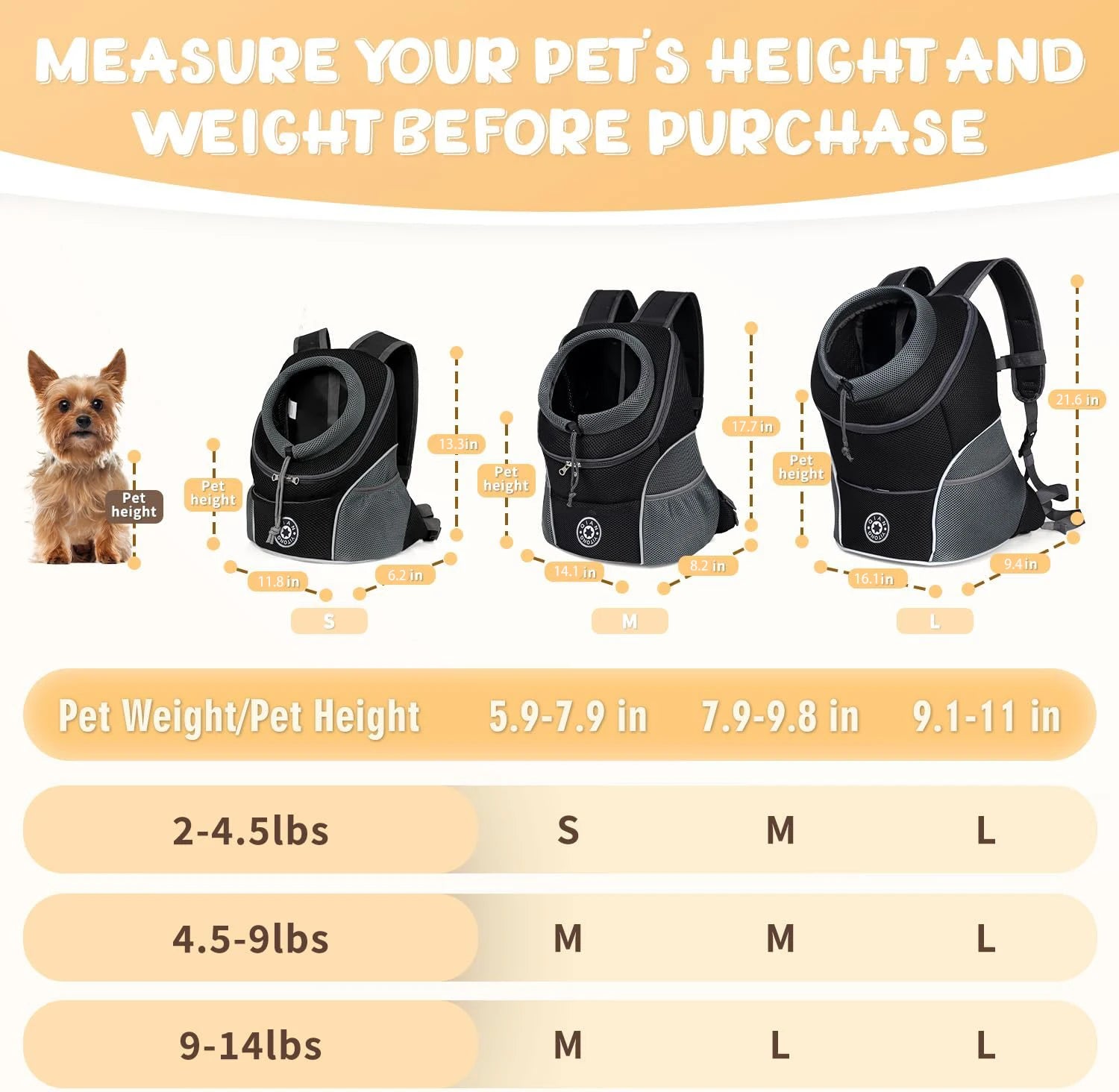 Breathable Pet Carrier Backpack for Cats & Small Dogs