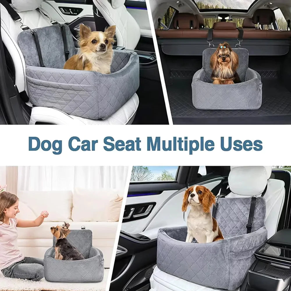Dog Car Seat – Plush Safety Booster Seat for Dogs & Cats | Washable, Non-Slip