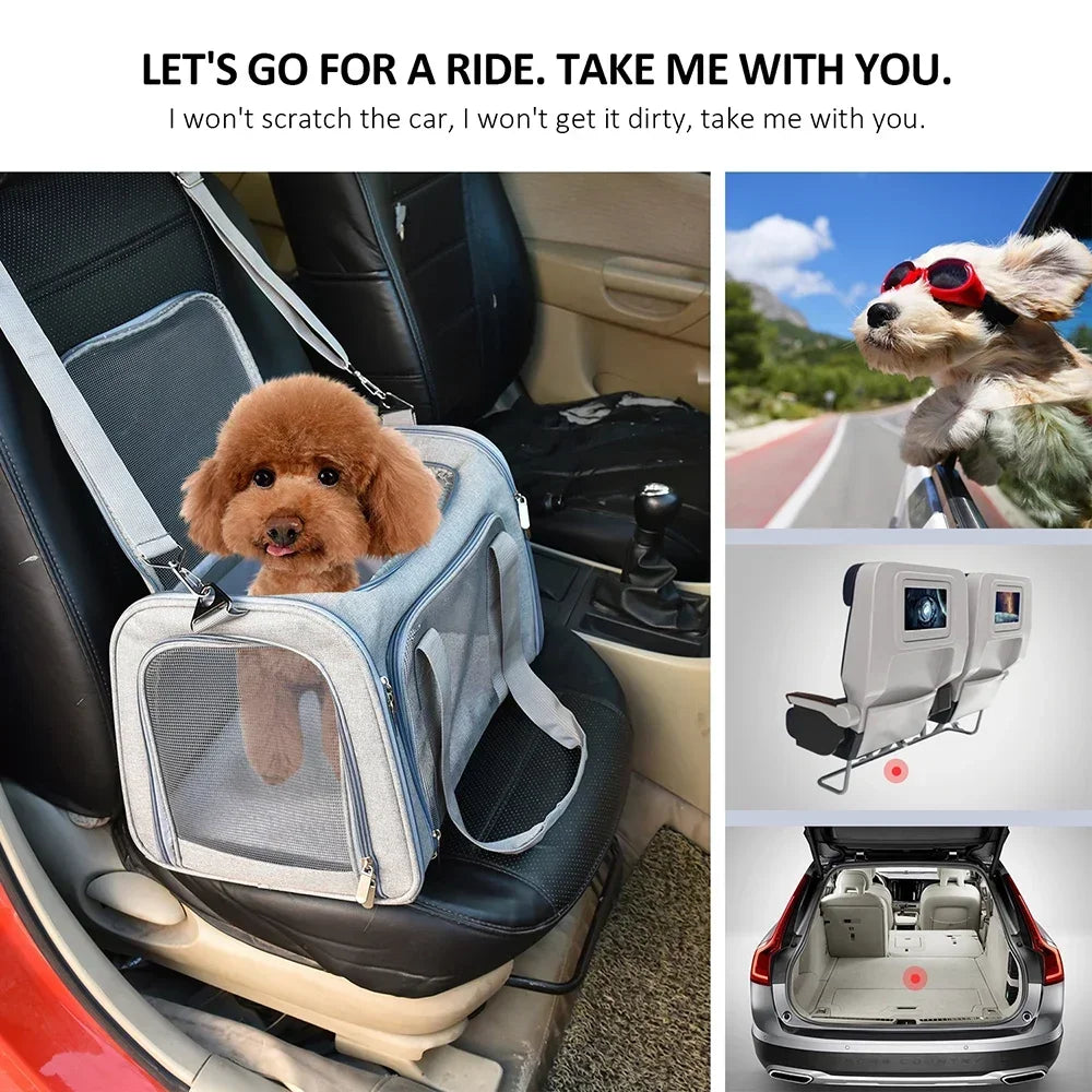 Foldable Pet Carrier Backpack – Breathable Bag for Cats & Dogs