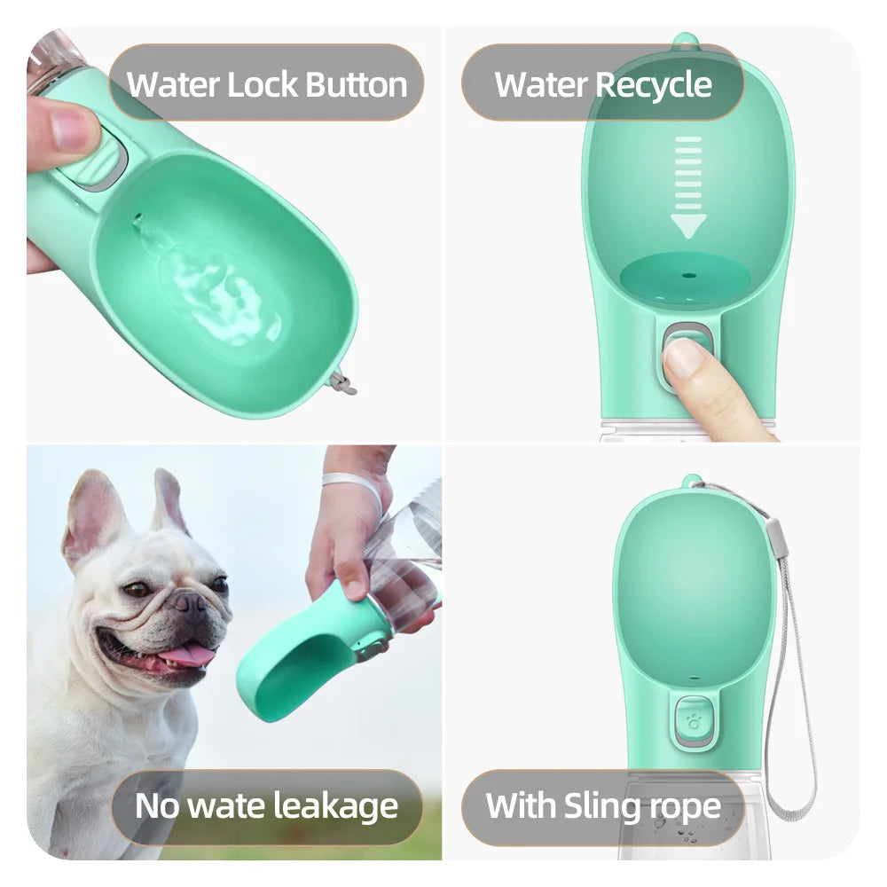 Portable Dog & Cat Water Bottle – Leak-Proof Travel Dispenser with Drinking Bowl