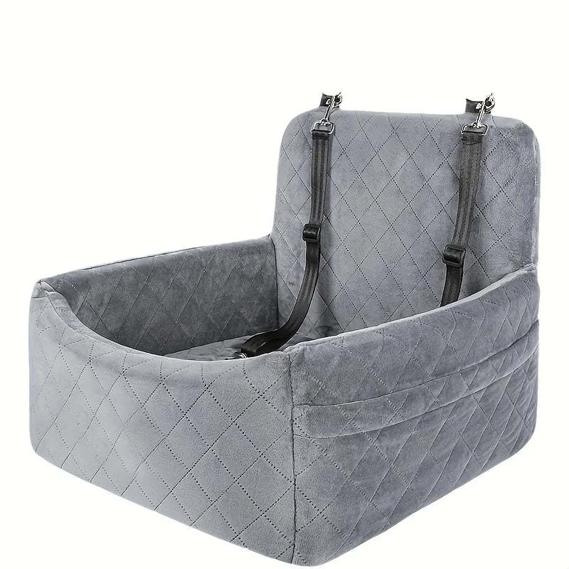 Dog Car Seat – Plush Safety Booster Seat for Dogs & Cats | Washable, Non-Slip