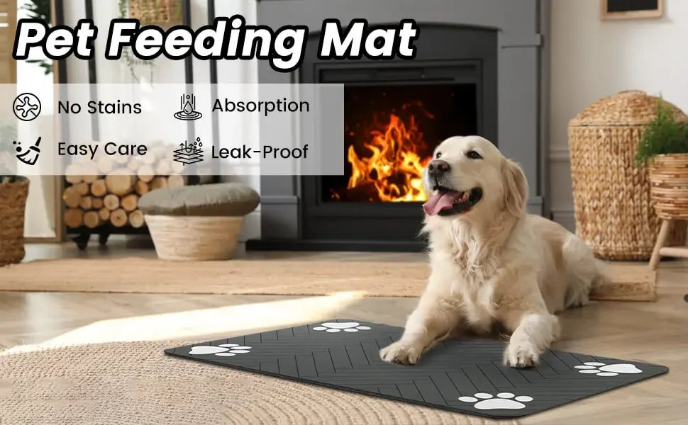 Absorbent Pet Feeding Mat – Quick-Dry Waterproof Placemat for Dogs & Cats