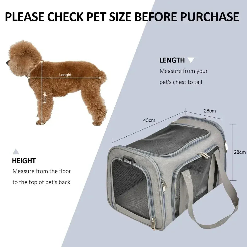 Foldable Pet Carrier Backpack – Breathable Bag for Cats & Dogs