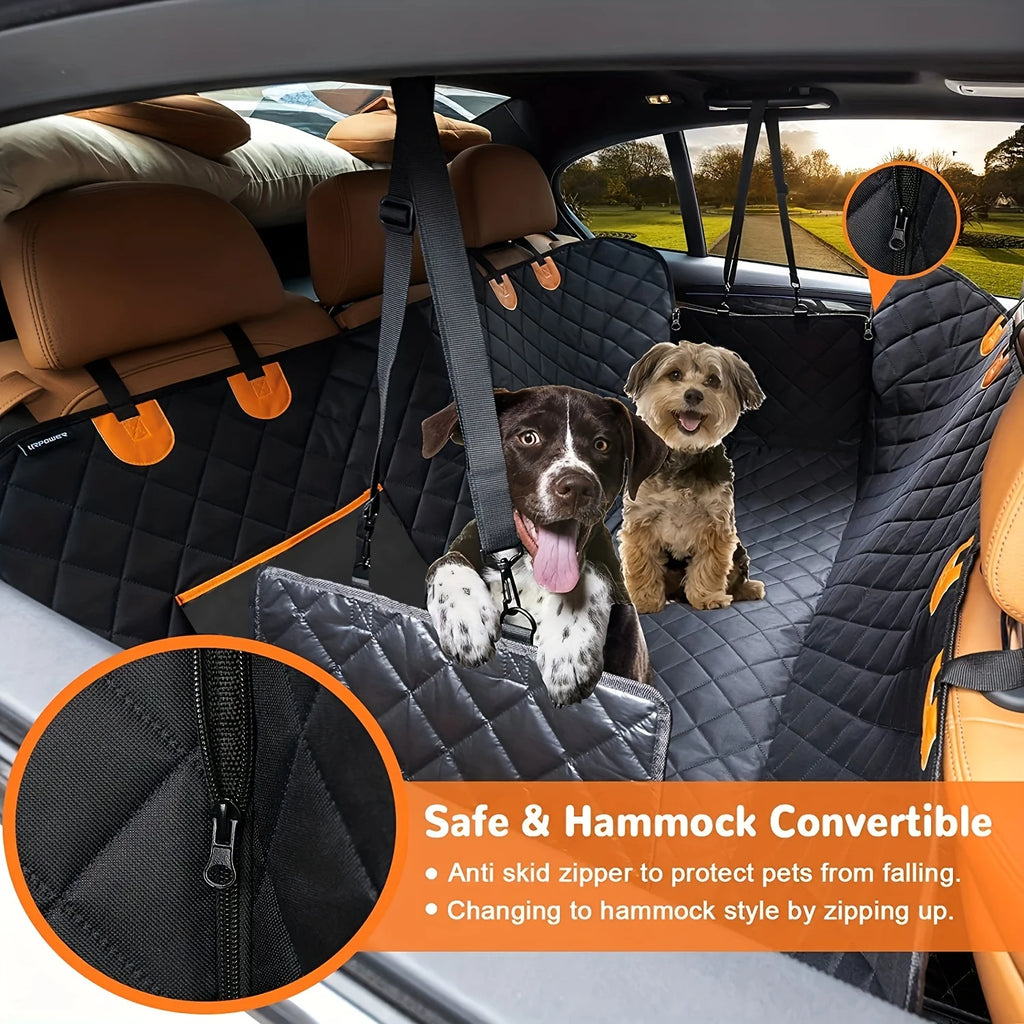 Dog Seat Cover for Back Seat – Waterproof Hammock Car Seat Protector for Dogs