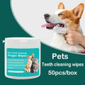 Disposable Finger Toothbrush for Dogs & Cats - Pet Teeth Cleaning Wipes (50 Pack)