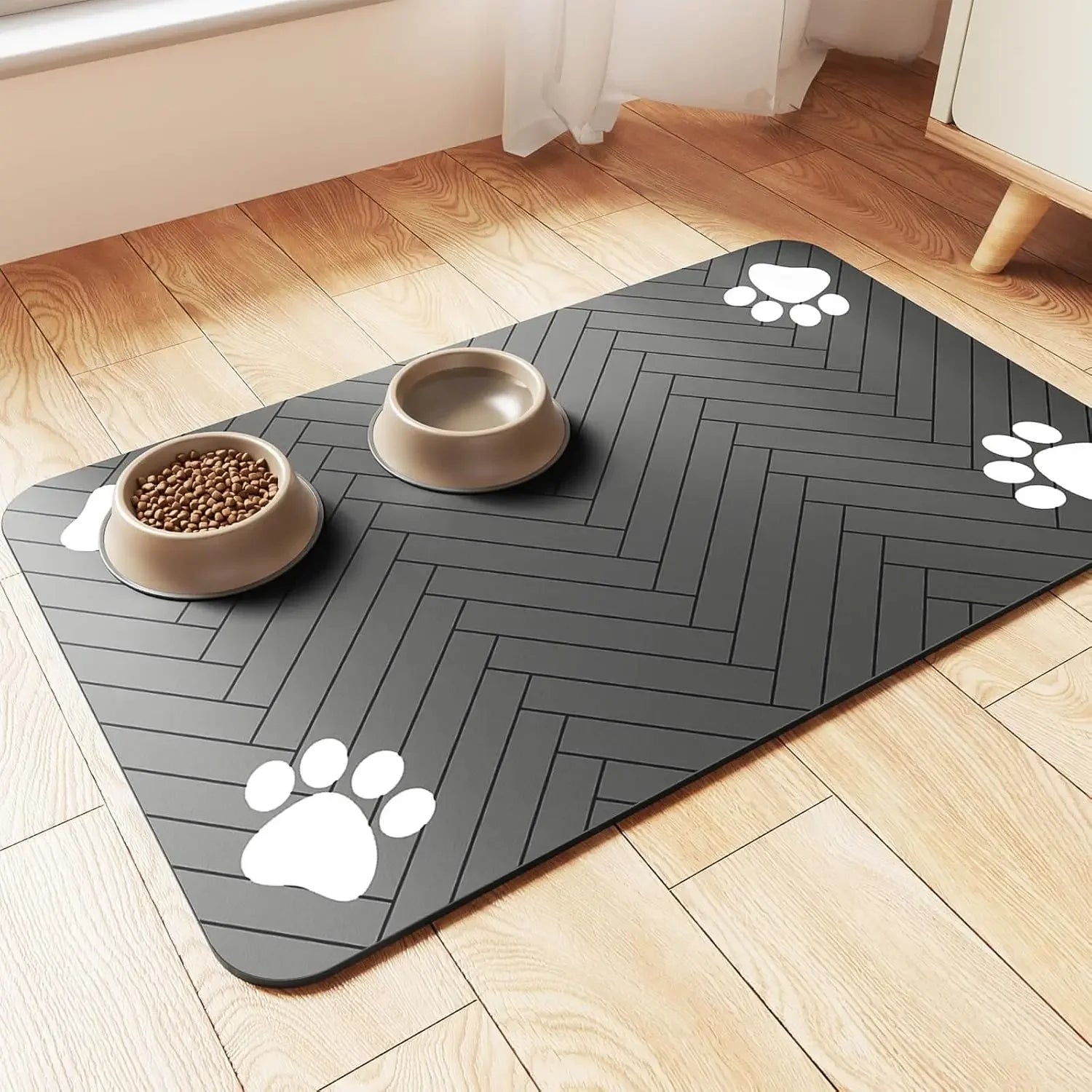 Absorbent Pet Feeding Mat – Quick-Dry Waterproof Placemat for Dogs & Cats