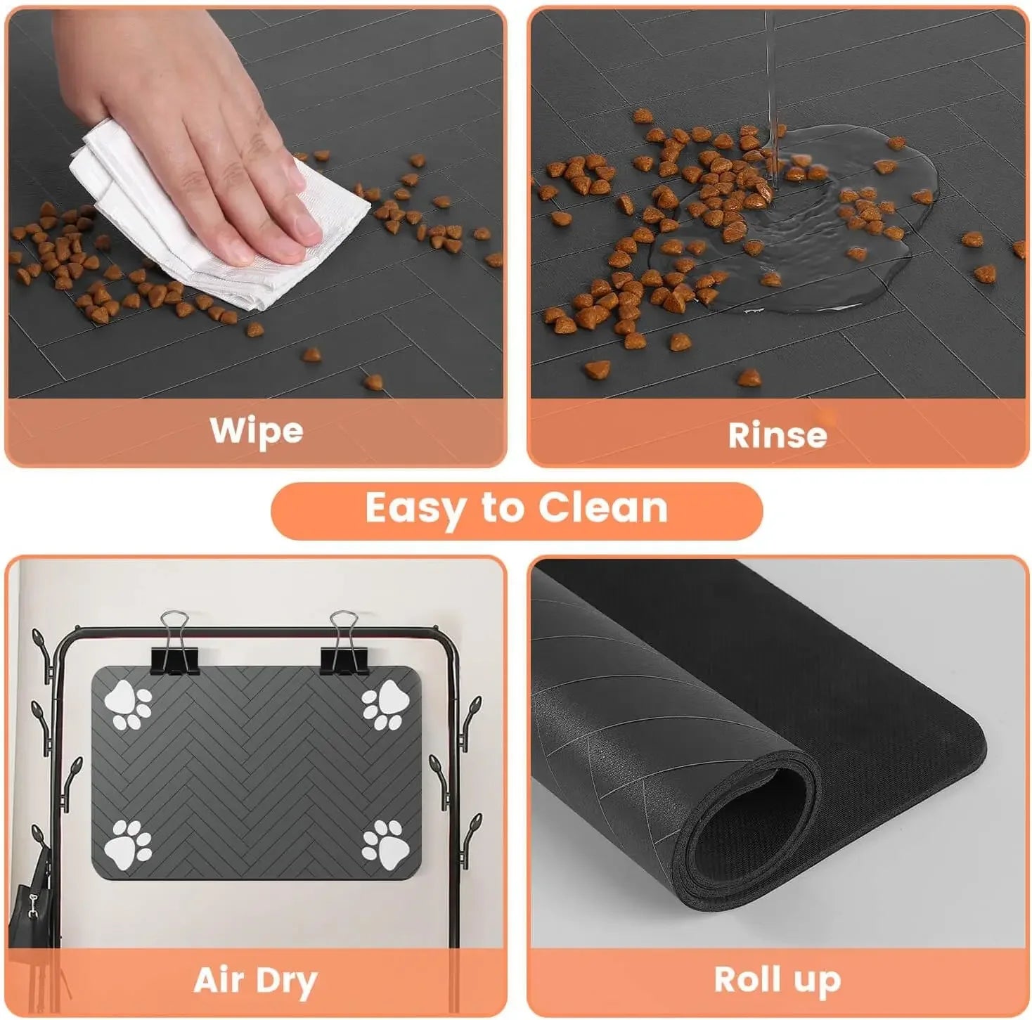 Absorbent Pet Feeding Mat – Quick-Dry Waterproof Placemat for Dogs & Cats