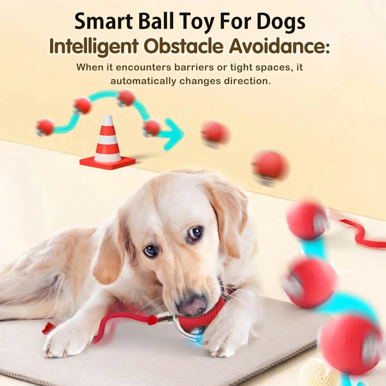 Automatic Rolling Ball Dog Toy - Self-Moving Interactive Ball for Dogs, Rechargeable