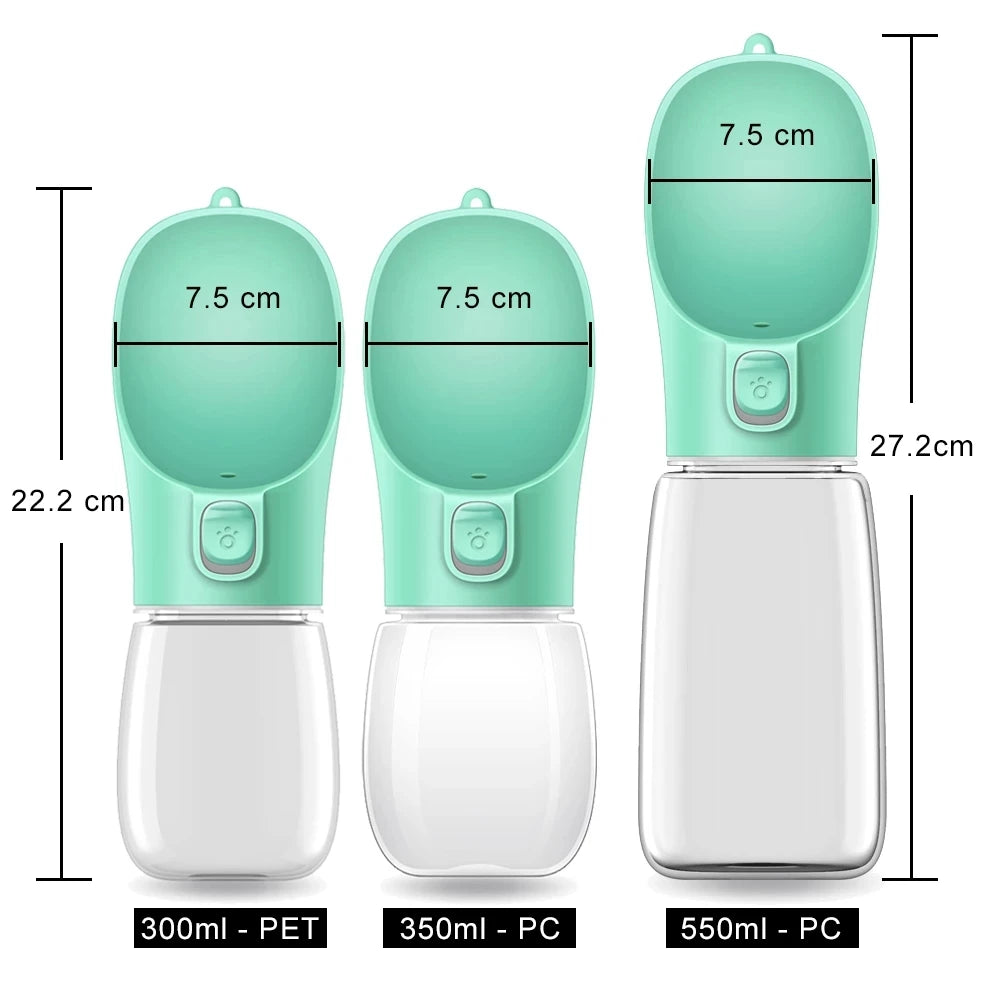 Portable Dog & Cat Water Bottle – Leak-Proof Travel Dispenser with Drinking Bowl